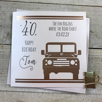 PERSONALISED GOLD LAND ROVER  BIRTHDAY (P20-27)
