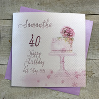 PERSONALISED AGE - A VINTAGE PINK CAKE (P20-19 & XP20-19)