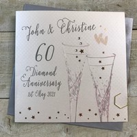 60 - PERSONALISED DIAMOND ANNIVERSARY - CRYSTAL FLUTES (P19-A60 & XP19-A60)