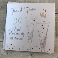 30 - PERSONALISED PEARL ANNIVERSARY - CRYSTAL FLUTES (P19-A30 & XP19-A30)