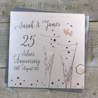 25 - PERSONALISED SILVER ANNIVERSARY - CRYSTAL FLUTES (P19-A25 & XP19-A25)
