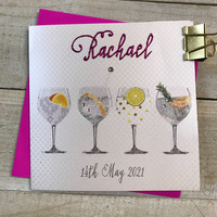 PERSONALISED GIN GLASSES CARD (P18-57 & XP18-57)