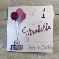 PERSONALISED AGE ABC BALLOONS PINK (P16-50 & XP16-50)