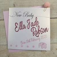 PERSONALISED NEW BABY - ELEPHANT PINK (P16-47)