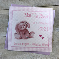 PERSONALISED NEW BABY - BUNNY GINGHAM PINK (P16-18)