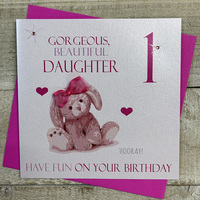 AGE 1 DAUGHTER - BIRTHDAY PINK BUNNY (ND1 & XND1) (XND1)