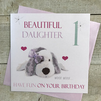 BIRTHDAY AGE 1 DAUGHTER PATCH THE DOG (N214)
