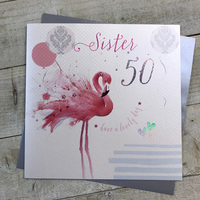 SISTER BIRTHDAY AGE 50- FLAMINGO (XB156-S50)