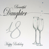 DAUGHTER AGES 18 & 21- BIRTHDAY LOVE LINES FLUTES  (LLF+AGE+D)