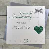 55-  EMERALD MUM & DAD ANNIVERSARY LOVE HEART (LLA55M)
