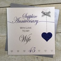 45-  SAPPHIRE WIFE ANNIVERSARY LOVE HEART (LLA45W)