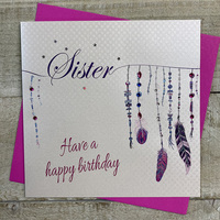 SISTER FEATHER WIND CHIMES -  BIRTHDAY LOVE LINES (LL232) & (XLL232) (XLL232)
