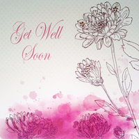 GET WELL SOON - WATERCOLOUR FLOWERS (LL212)