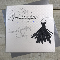 GRANDDAUGHTER BIRTHDAY SPARKLE LITTLE BLACK DRESS (LL211)
