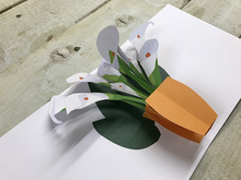 White Lilly Vase Pop Up Card