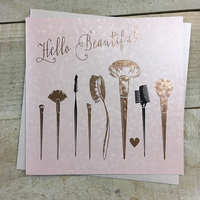 HELLO BEAUTIFUL -  BRUSHES FOILED CARD  (Z43)