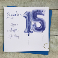 AGE 15 GRANDSON - BLUE HELIUM BALLOON (HB15-GS)