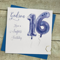 AGE 16 - GODSON - BLUE HELIUM BALLOON (HB16-GODS)