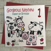 AGE 1 NEPHEW - BIRTHDAY FARM ANIMALS (GL230)