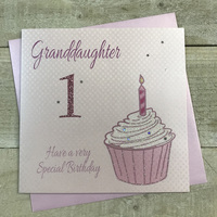 AGE 1 - GRANDDAUGHTER - BIRTHDAY PINK CUPCAKE (G143)
