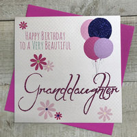 GRANDDAUGHTER BIRTHDAY BALLOONS & GLITTER (G111)