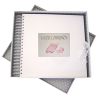 1ST COMMUNION PINK BIBLE & BEADS -CARD & MEMORY BOOK (FCP10)