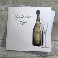 Ymddeoliad Hapus, Handmade Welsh Card (Champagne) (WPD303)
