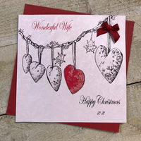 CHRISTMAS WIFE - RED HANGING HEARTS (X49 & XX49)