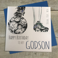 GODSON BIRTHDAY FOOTBALL & BOOTS (E108)