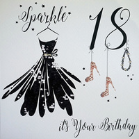 BIRTHDAY AGE 18 SPARKLE BLACK SEQUIN DRESS (DTD18)