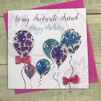 FAVOURITE FRIEND BIRTHDAY FLORAL PRINT BALLOONS (DT53))