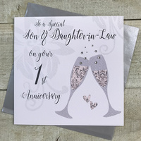 1ST SON & DAUGHTER-IN-LAW - ANNIVERSARY FLUTES -  (DT101-SD)
