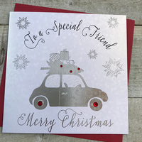 CHRISTMAS - SPECIAL FRIEND SILVER CAR & TREE (BM28-FRIEND)