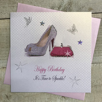 Birthday Silver Shoe & Pink Bag (BD172)
