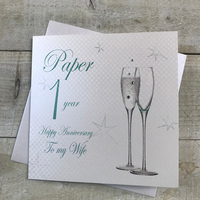 1ST ANNIVERSARY WIFE - CHAMP FLUTES (BD101-W)