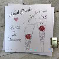 5 - ANNIVERSARY- SPECIAL FRIENDS - CRYSTAL  FLUTES (B101-5-SP)