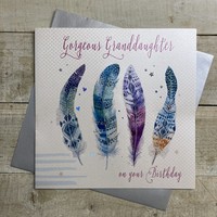 GRANDDAUGHTER BIRTHDAY - FEATHERS LARGE CARD (XB156)
