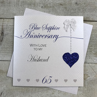 65TH HUSBAND BLUE SAPPHIRE ANNIVERSARY HEART (LLA65H) & XLLA65H
