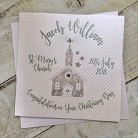 PERSONALISED CHRISTENING - SILVER CHURCH (P18-59S & XP18-59S)