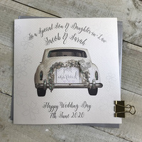 PERSONALISED - SON & DAUGHTER IN LAW WEDDING VINTAGE CAR (P18-1SD & XP18-1SD)