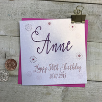 PERSONALISED CARD - TURQUOISE NAME (P19-39 & XP19-39)