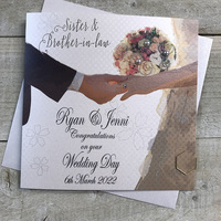 PERSONALISED SISTER & BROTHER IN LAW WEDDING HANDS CARD(P19-52-SB & XP19-52-SB) (XP19-52-SB)