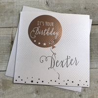 PERSONALISED COPPER FOILED BALLOON CARD - ADD NAME(PERS-KM15)