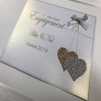 PERSONALISED ENGAGEMENT HANGING HEARTS - SMALL TRADITIONAL ALBUM(P-PL66X)