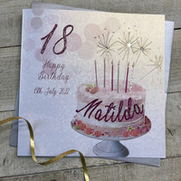 SPARKLER CAKE with GLITTERED NAME (any age) (P20-70)