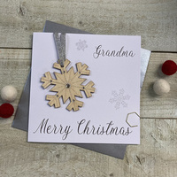 Grandma - Snowflake Wooden Glittered Bauble (XB3-GMA)