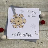 Thinking of You - Snowflake Wooden Glittered Bauble (XB3-TOY)