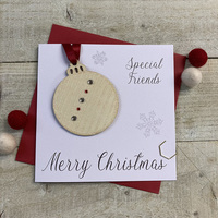 Special Friends - Wooden Glittered Christmas Bauble (XB6-SFS)