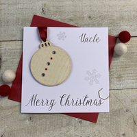 Uncle - Wooden Glittered Christmas Bauble (XB6-U)