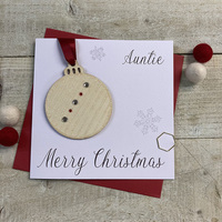 Auntie & Uncle - Wooden Glittered Christmas Bauble (XB6-AIE)